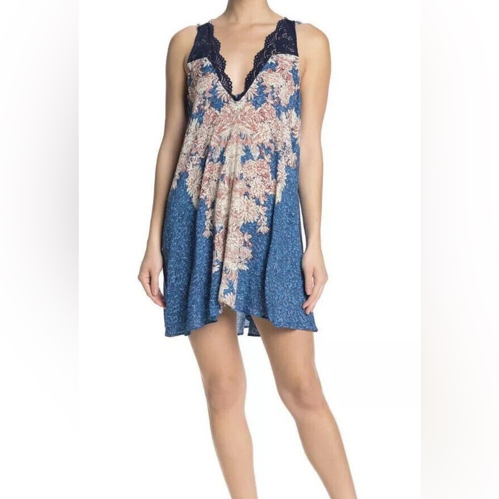 Free People Morning Sun Slip Dress in Blue